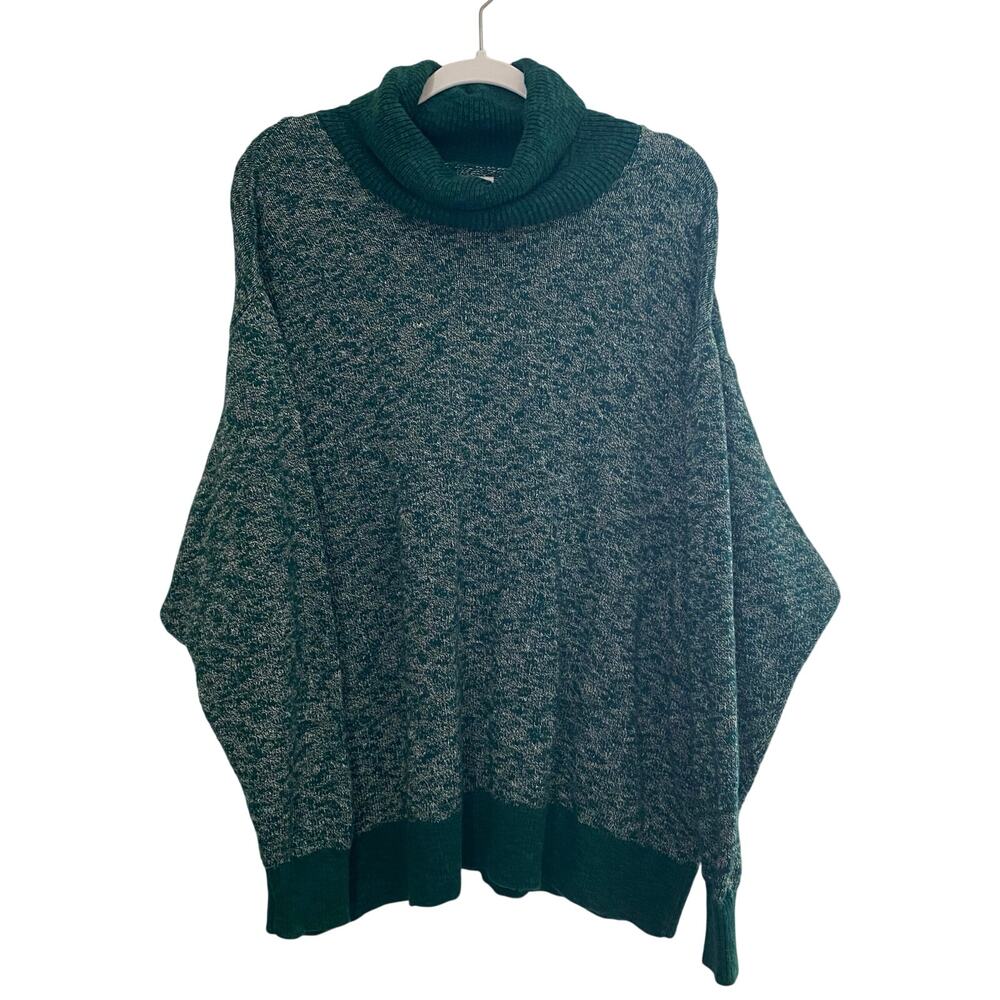 L.L. Bean Signature Sweater Turtleneck Cotton Linen Womens Size Large